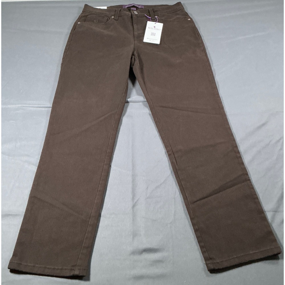 Gloria Vanderbilt Amanda Jeans 6S Brown Coffee Roast Tapered Leg Stretch 6 Short